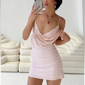 Princess Polly NEW Selby Mini Skirt White / Red Polka Dot Size 4